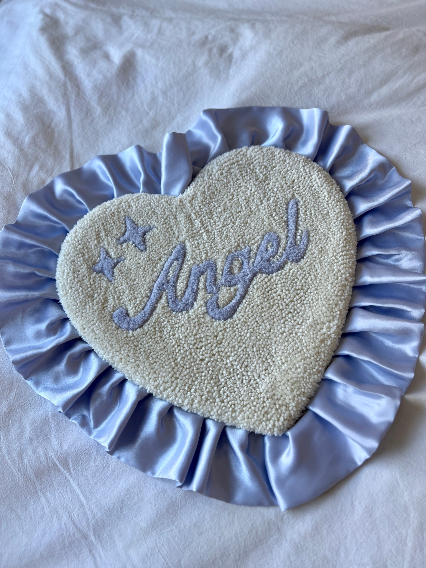 Custom satin heart rug