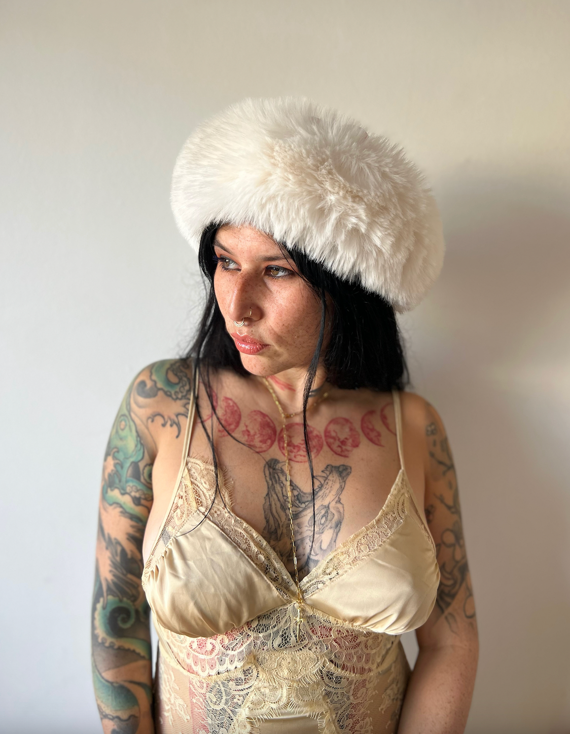 Blossom faux fur hat