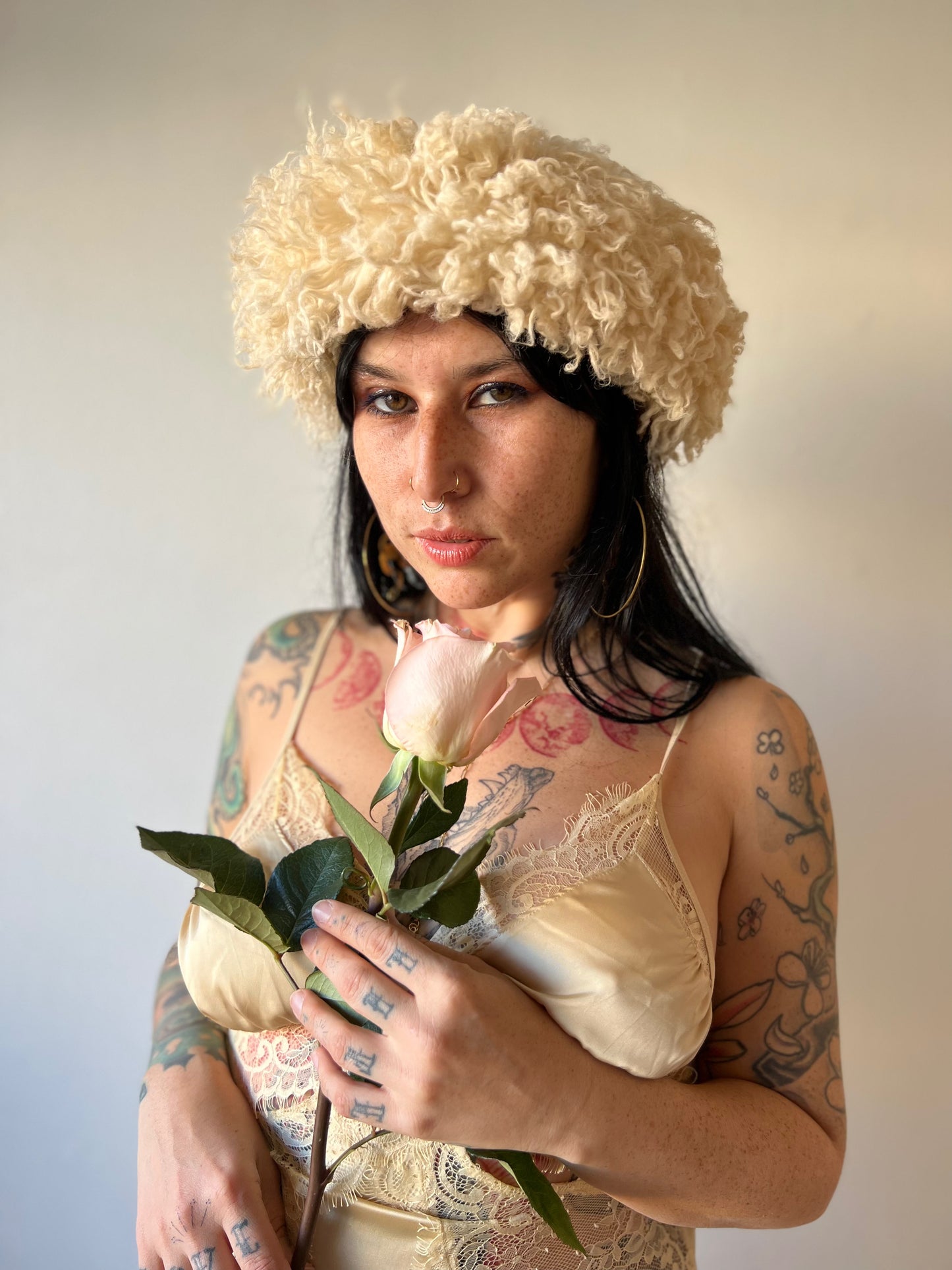 Faux Mongolian fur hat