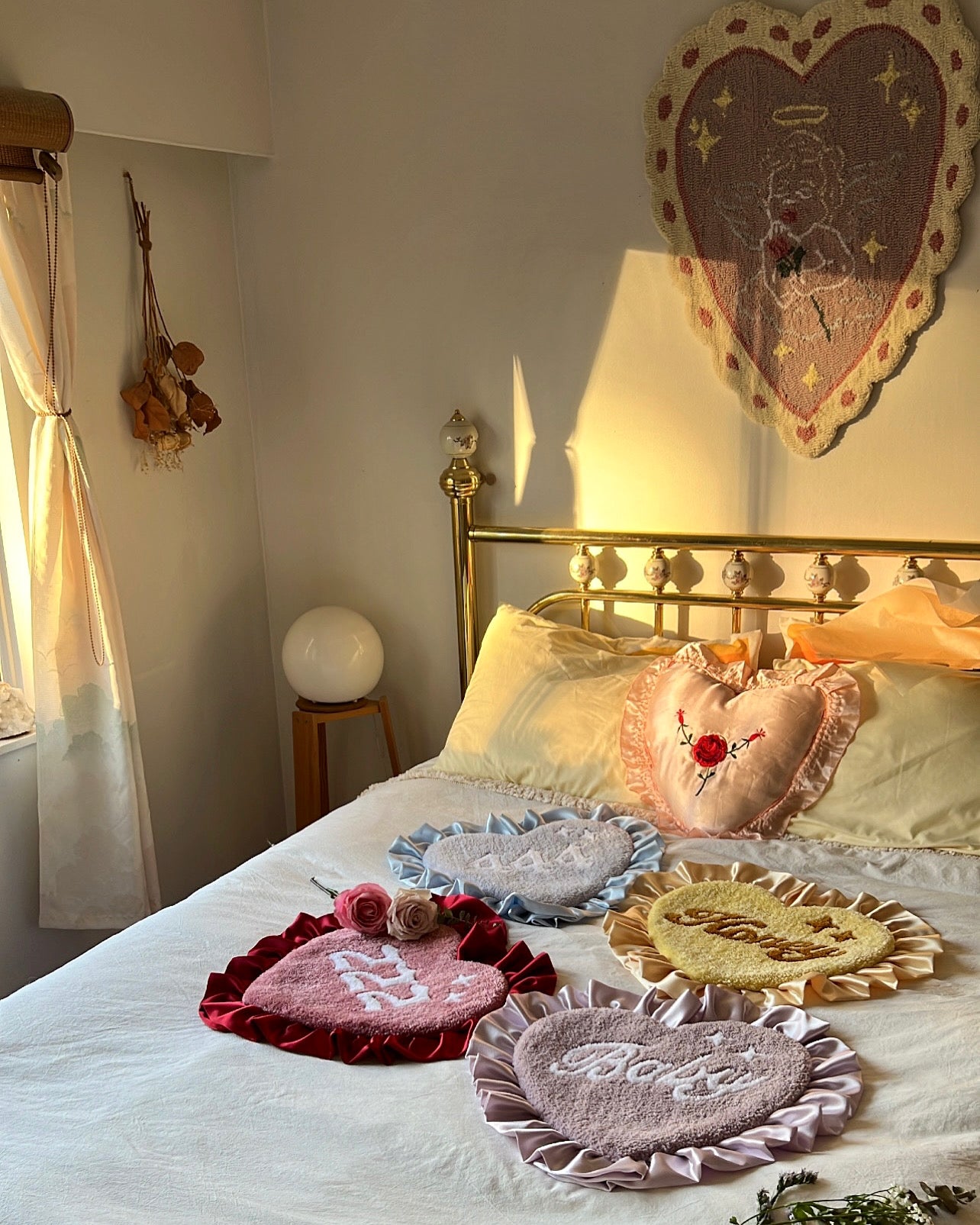 Custom satin heart rug