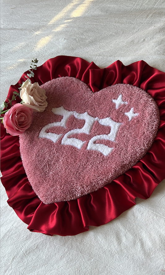 Custom angel number heart rug