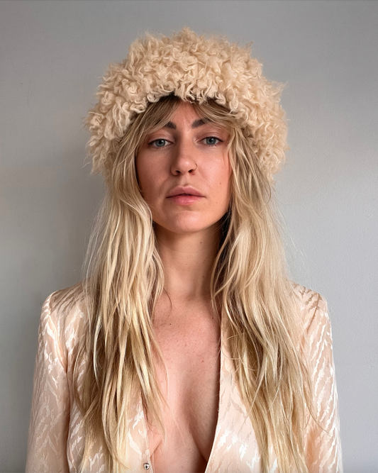 Faux Mongolian fur hat