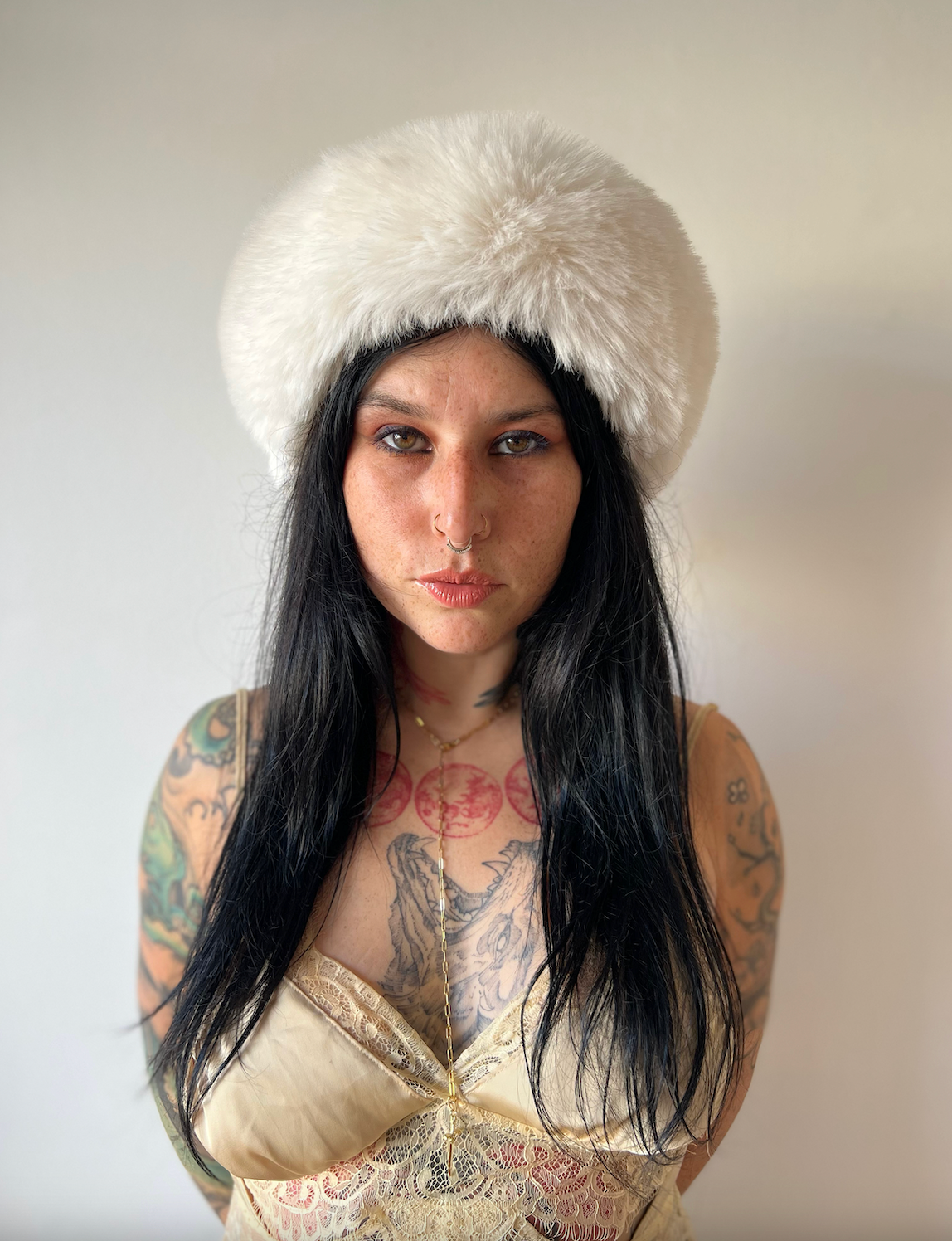 Blossom faux fur hat